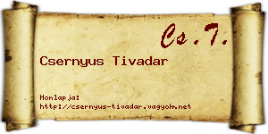 Csernyus Tivadar névjegykártya